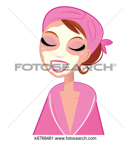     Wearing Pink Bath Robe Isolated On White View Large Clip Art Graphic