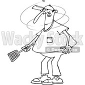 Beekeeper Checking A Honeybee Apiary  Bee Hives  Clipart By Dennis Cox