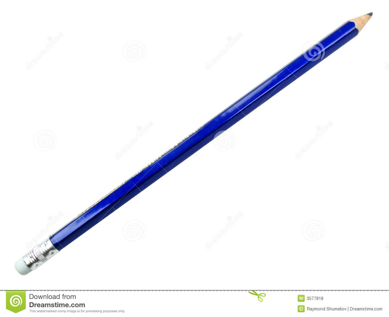 Blue Pencil With Eraser Royalty Free Stock Photos   Image  3577818
