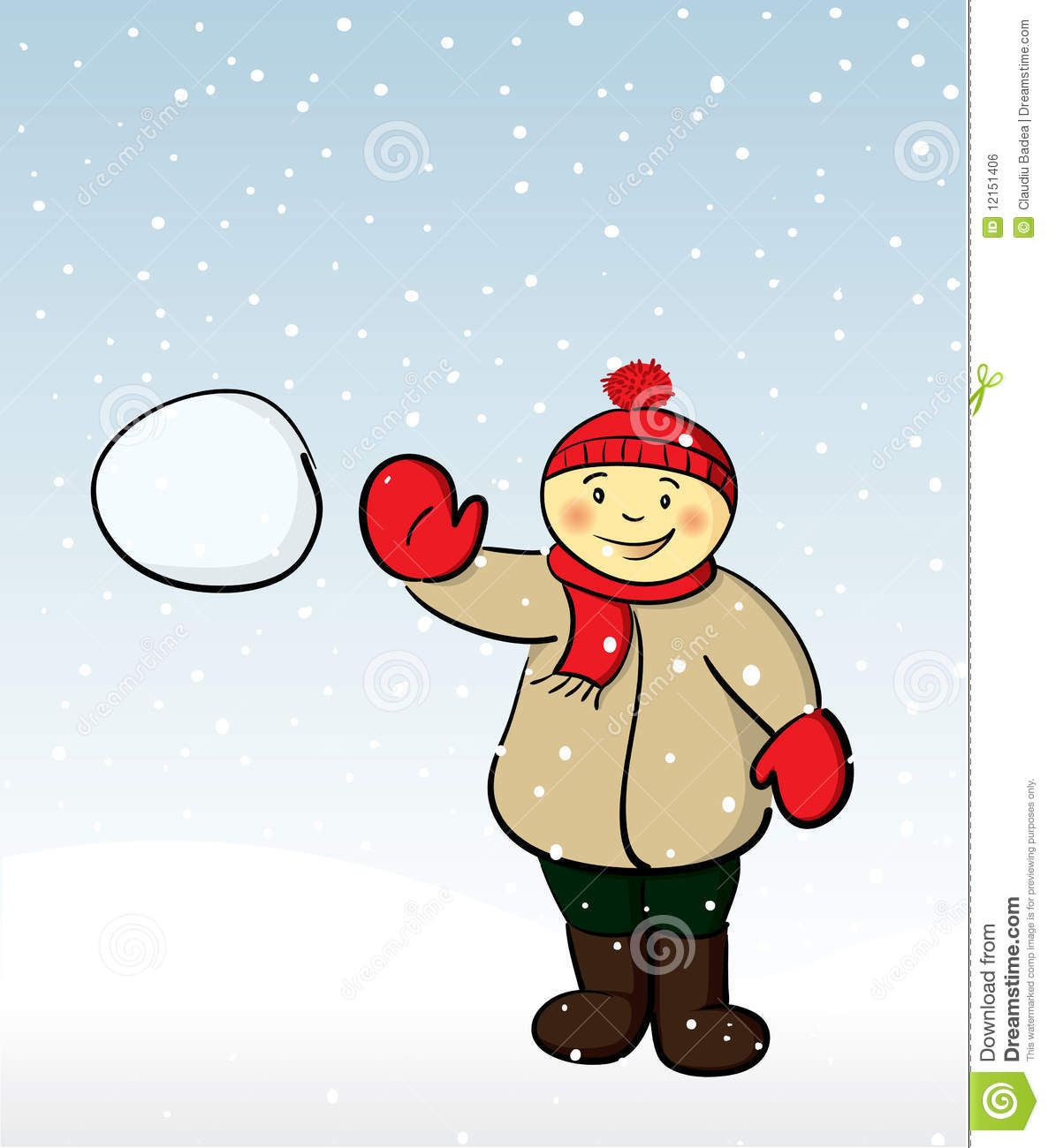 Boy Throwing Snowball Royalty Free Stock Image   Image  12151406