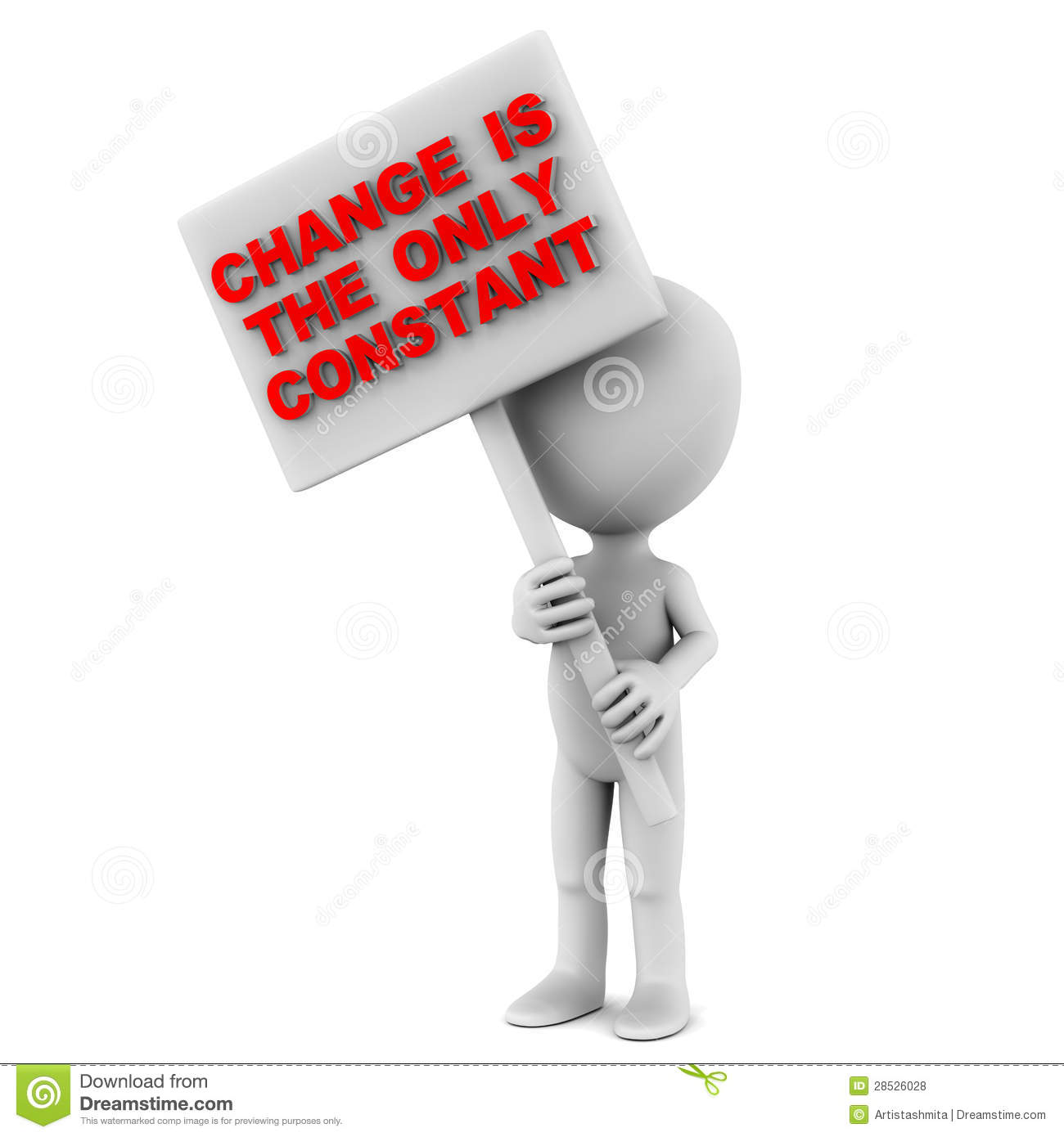 Change Is The Only Constant Text In Red Over A White Background 3d    
