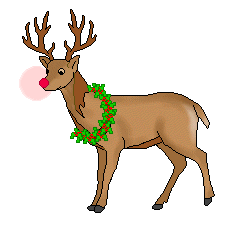 Christmas Clip Art Of Rudolph With His Shining Nose And And His