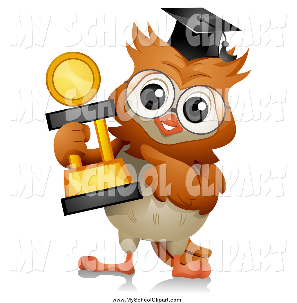 Clip Art Of A Professor Owl Carrying A Trophy By Bnp Design Studio