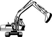 Clip Art Of  Heavy Equipment Construction Earth Scraper Trade