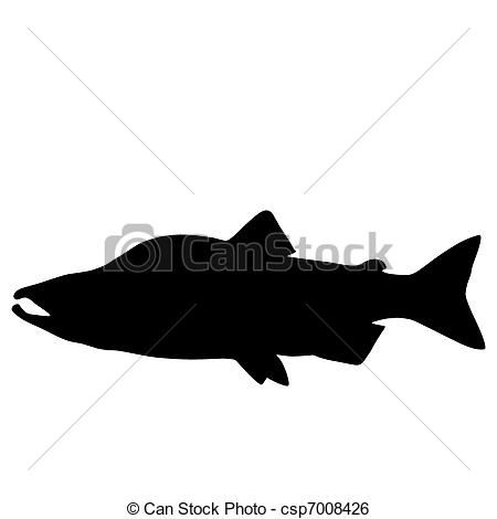 Clip Art Vector Of Salmon Silhouette Csp7008426   Search Clipart