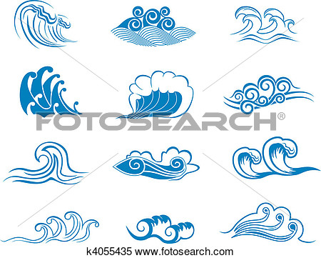 Clipart Set Of Wave Symbols Fotosearch Search Clipart