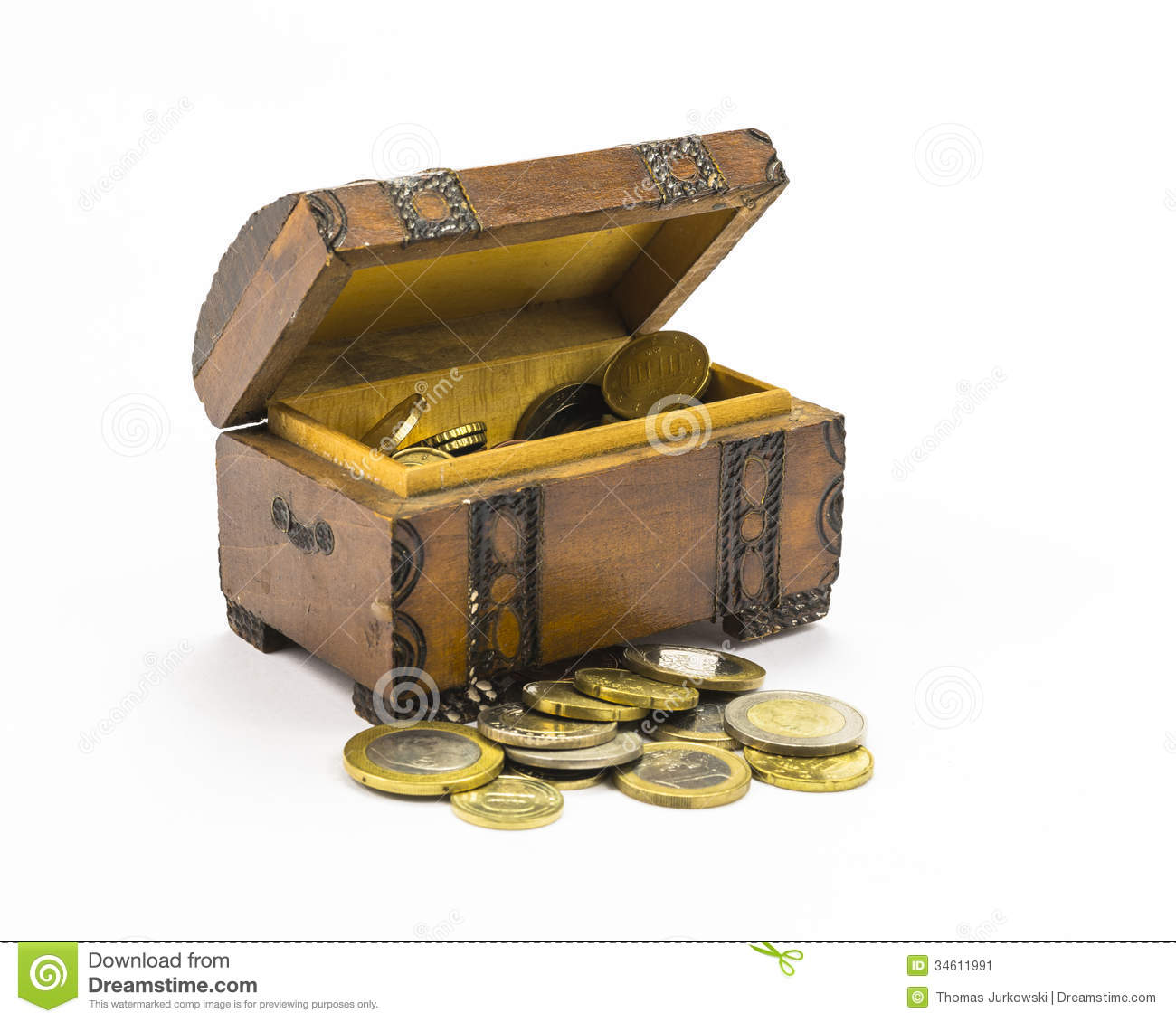 Coins In The Box Stock Image   Image  34611991