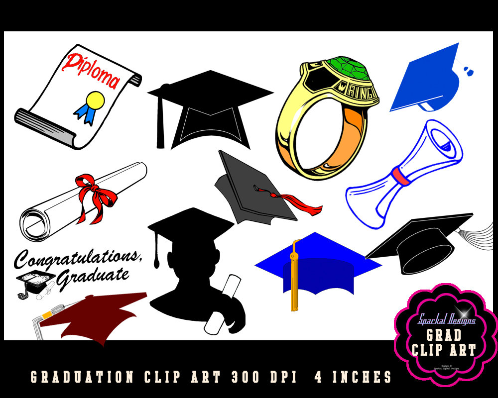 Graduation Clip Art Diploma Scroll Clipart By Sparkaldigitaldesign
