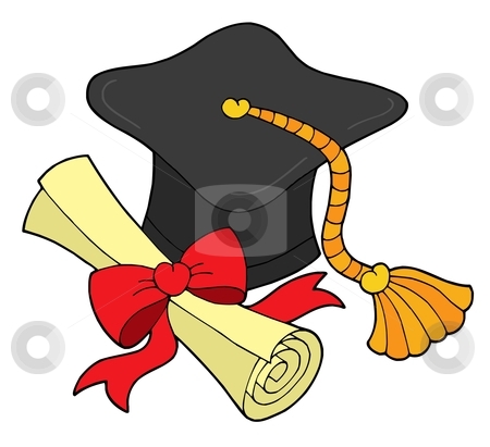 Graduation Hat And Scroll Stock Vector Clipart Graduation Hat And