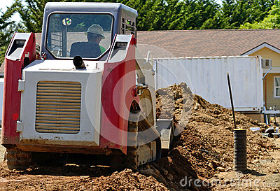 Infrastructure Excavation Building Contractors Smoothing Dirt Over