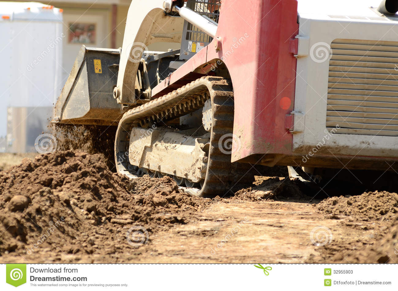 Infrastructure Excavation Building Contractors Smoothing Dirt Over