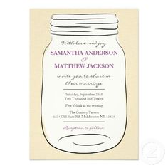 Mason Jar Clip Art Free   Mason Jar Wedding Invitation   Purple At    
