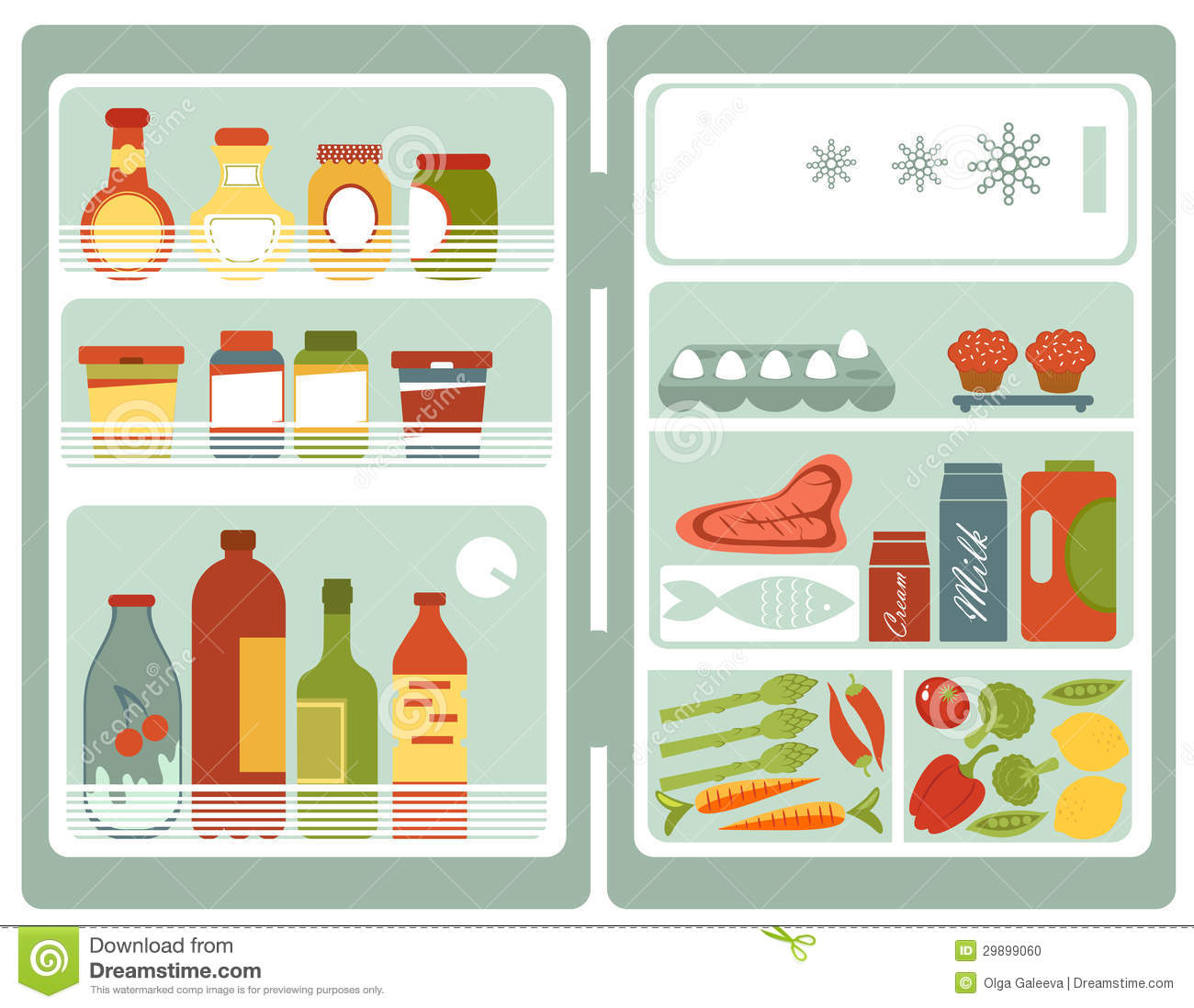 Open Refrigerator Full Of Food And Drinks Stock Photo   Image    