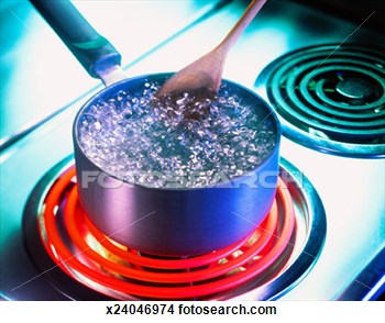 Stock Photo   Water Boiling In Pot On Stove  Fotosearch   Search Stock