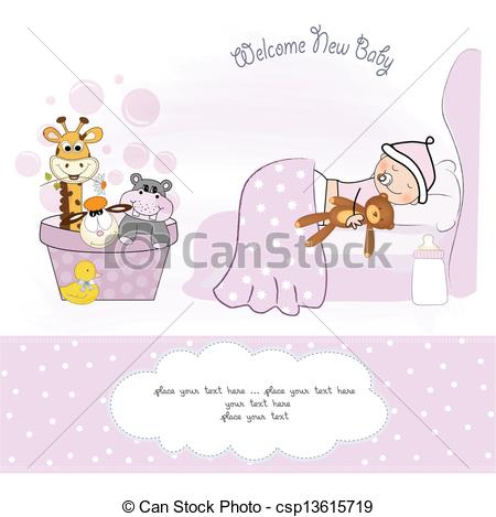 Vector Clip Art Of Welcome New Baby Girl Csp13615719   Search Clipart
