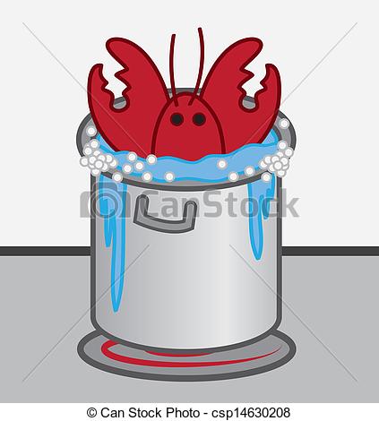 Vector Clipart Of Lobster Cooking Pot   Lobster Cooked In Boiling Pot    