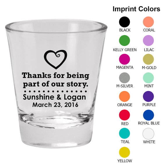 Wedding Shot Glass Favors  Clipart 1555  Thanks For Coming   Wedding