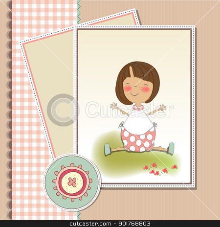 Welcome New Baby Girl Stock Vector Clipart Welcome New Baby Girl By