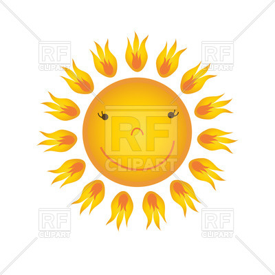 Cartoon Isolated Smiling Sun Objects Download Royalty Free Vector
