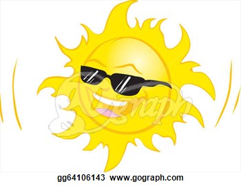 Clipart   Illustration Of Smiling Summer Sun Wearing Sun Glasses