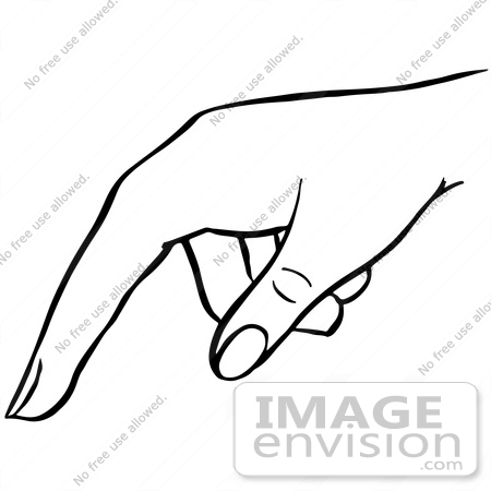 Clipart Of A Pointing Hand In Black And White   Royalty Free Vector    