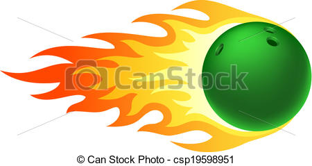 Clipart Vector Of Flaming Bowling Ball   Illustration Of Ball In Fire