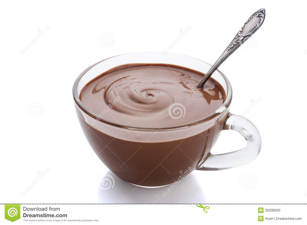 Cup Of Hot Chocolate On A White Background Stock Photo   Image