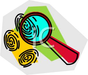 Forensics Clipart Magnifying Glass And Fingerprints Royalty Free