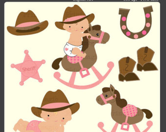 Free Sale   Baby Cowgir L Clip Art Personal And Commerical Use Clipart    