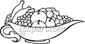 Grapes And Apples In A Fruit Bowl   Royalty Free Clipart Picture