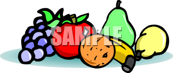 Grapes Apples Oranges Pears And Bananas Clipart Image   Foodclipart