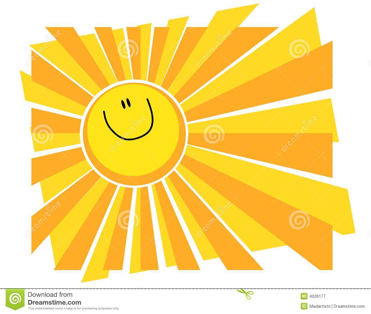 Illustration Featuring A Happy Smiling Sun With Rays Of Light Beaming