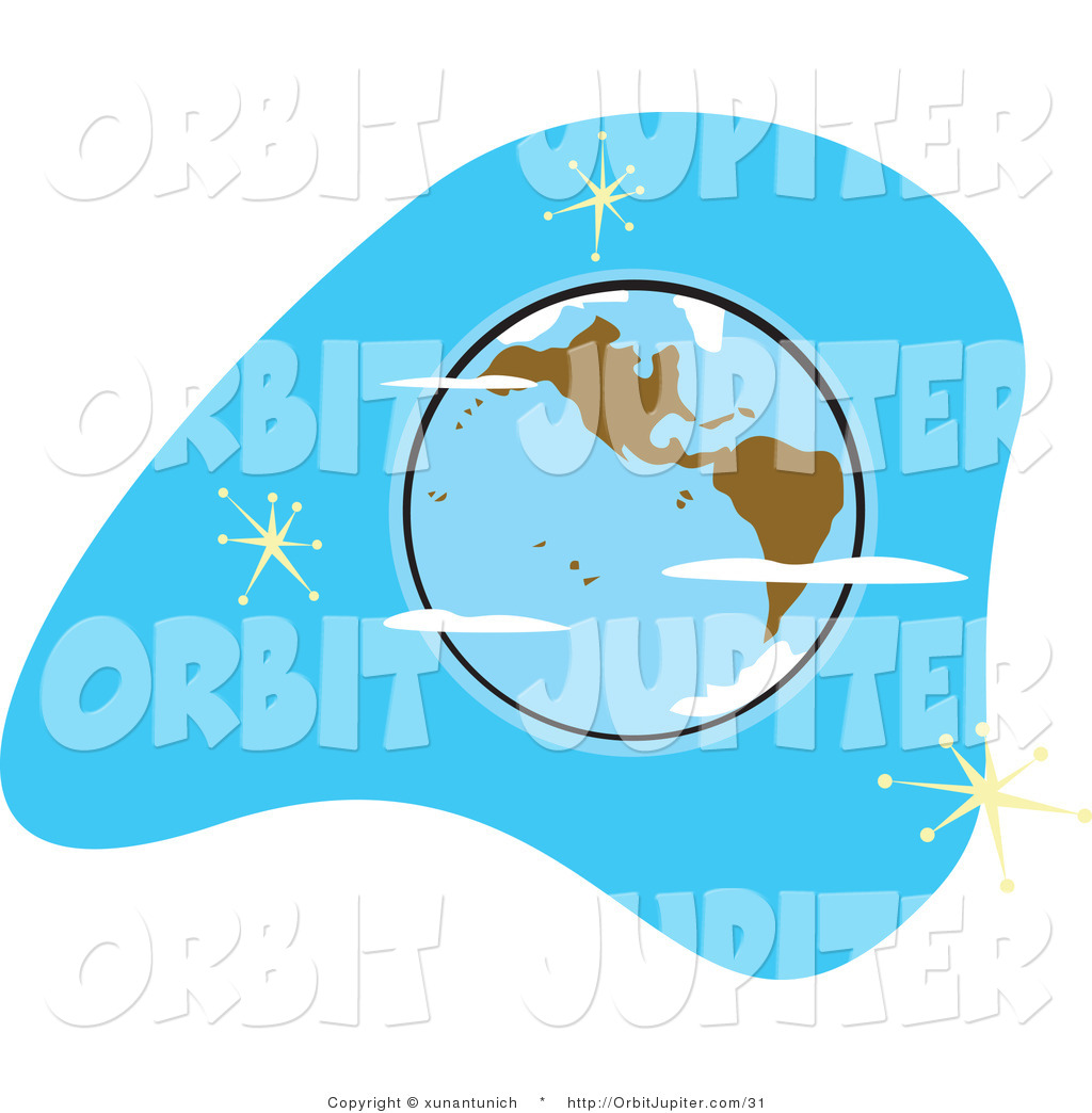 Larger Preview  Illustration Of A Retro Planet Earth With Brown North