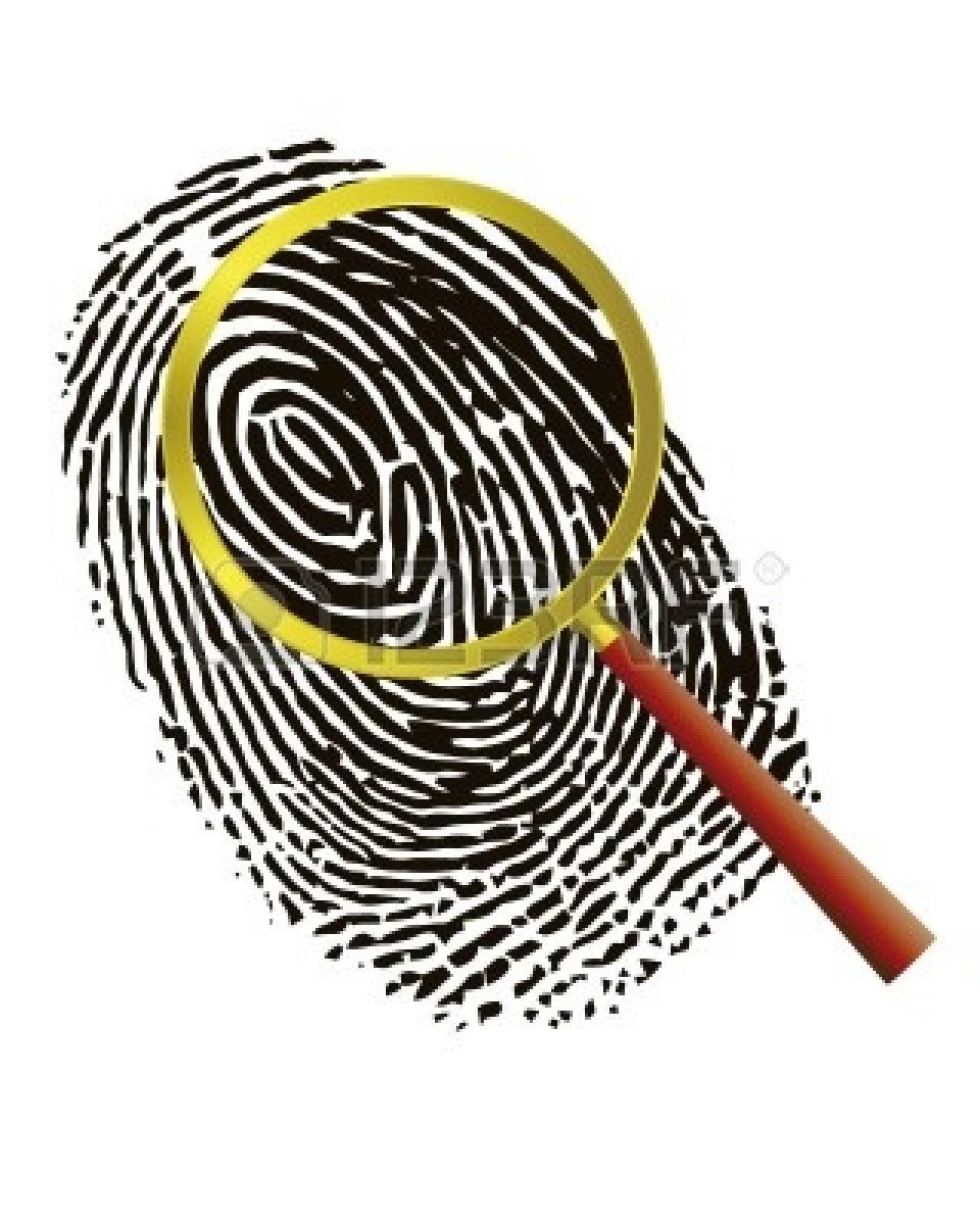 Magnifying Glass With Fingerprint Clipart   Clipart Panda   Free