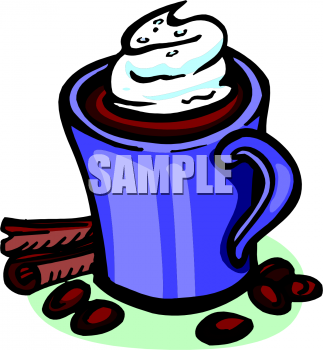 Mug Of Hot Cocoa With Whipped Cream Clip Art Picture   Foodclipart Com