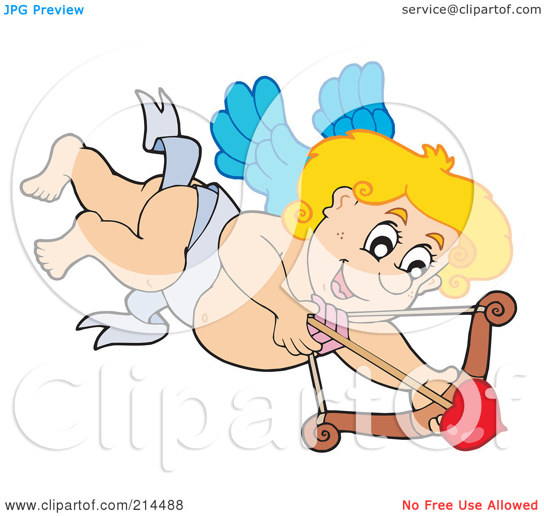 Royalty Free  Rf  Clipart Illustration Of A Cute Blond Cupid Flying