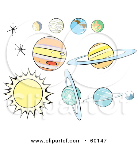 Royalty Free  Rf  Clipart Illustration Of A Retro Solar System On Blue