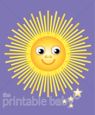 Smiling Sun Clipart   Celestial Baby Clipart
