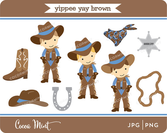 Yippee Yay Cowboy Brown Clip Art By Cocoa Mint   Catch My Party