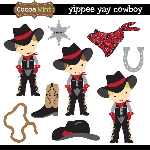 Yippee Yay Cowboy By Cocoamint On Etsy Clipart