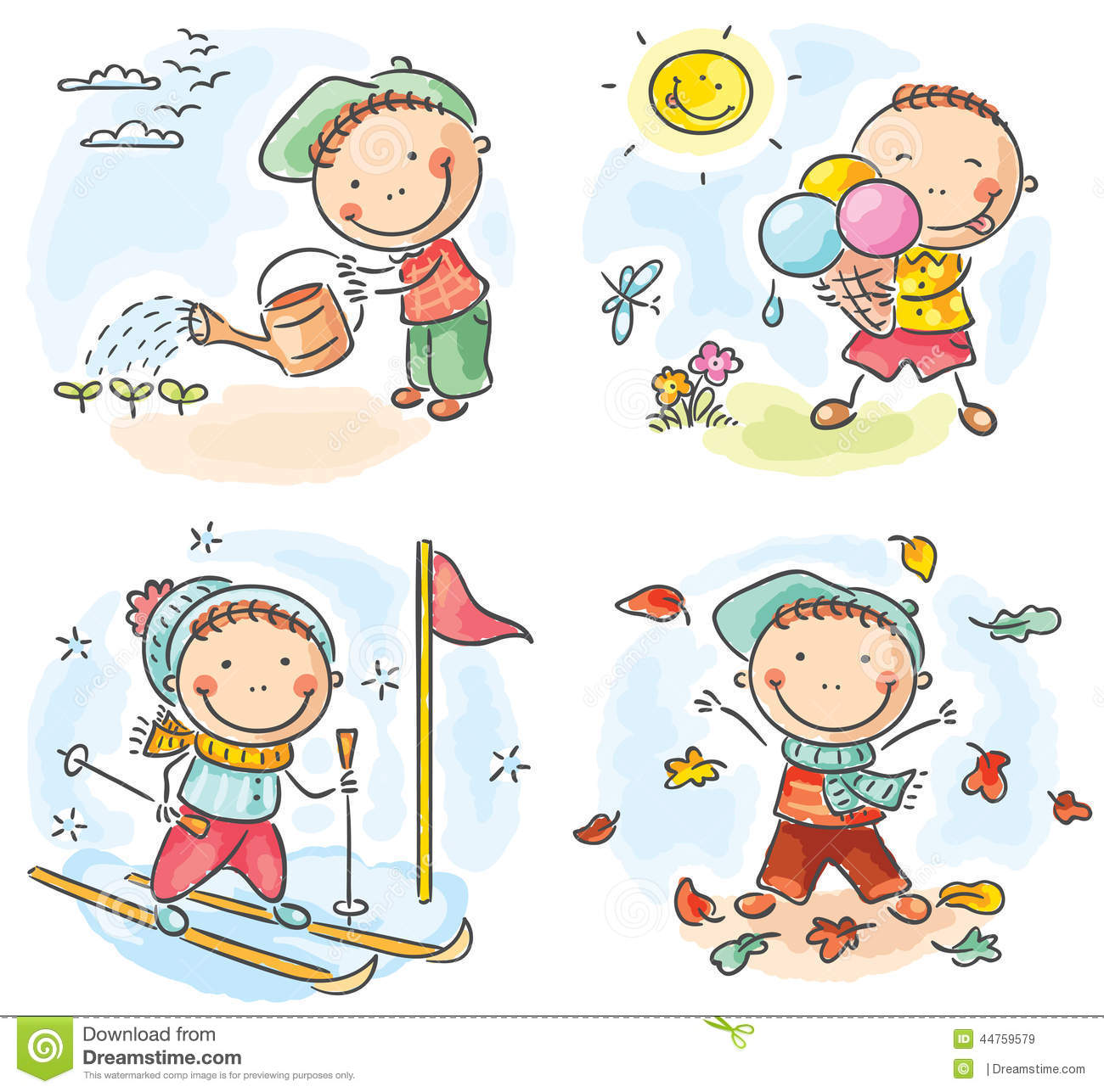     Activities During The Four Seasons Stock Vector   Image  44759579