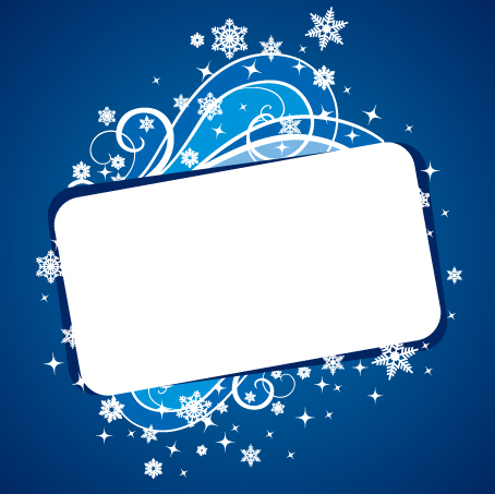Christmas Banner Blue Vector Graphic   Snowflake New Year Holiday    