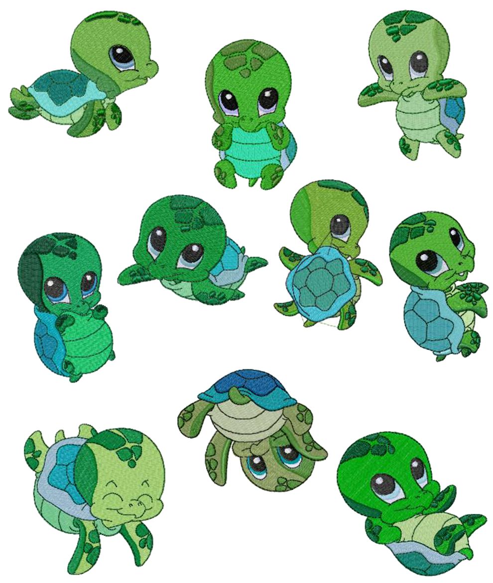 Clip Art Sea Turtle A Cute Set Of Baby Sea Turtles