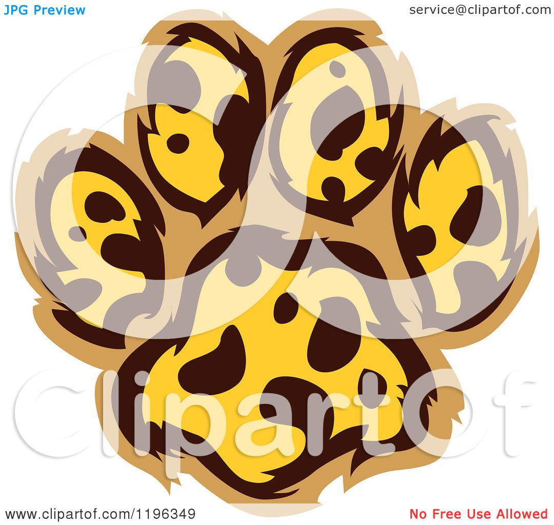 Clipart Of A Leopard Patterned Paw Print   Royalty Free Vector    