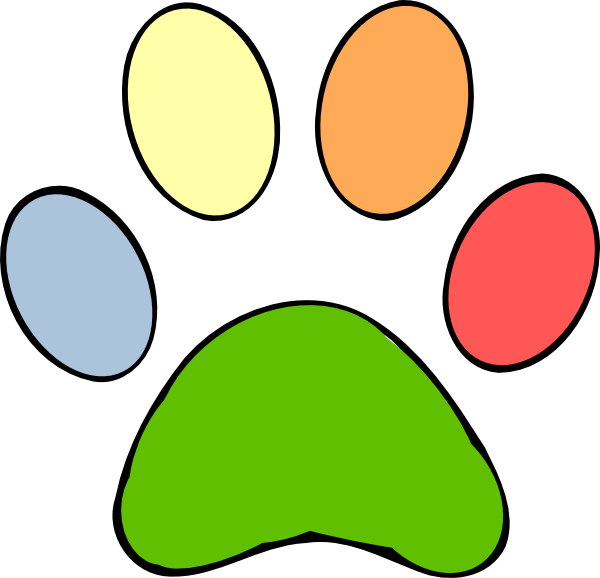 Colorful Paw Print Vector Online Royalty Free Clipart