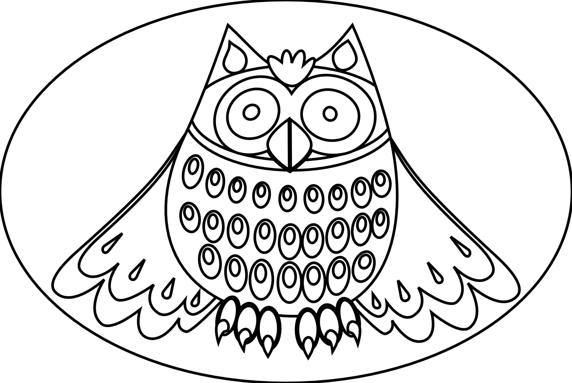 Cute Owl Black White Line Art Scalable Vector Graphics Svg Inkscape