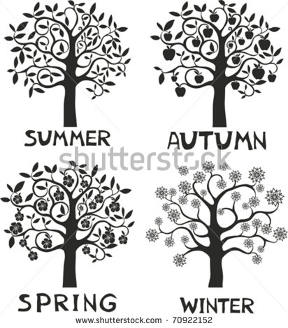 Four Seasons   Spring Summer Autumn Winter  Stock Vector