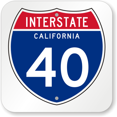 Interstate 40 Sign   Interstate Shield Sign Memorabilia       Clipart    
