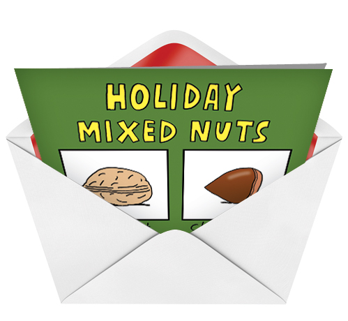 Mixed Nuts Unique Funny Merry Christmas Card Nobleworks Image 2