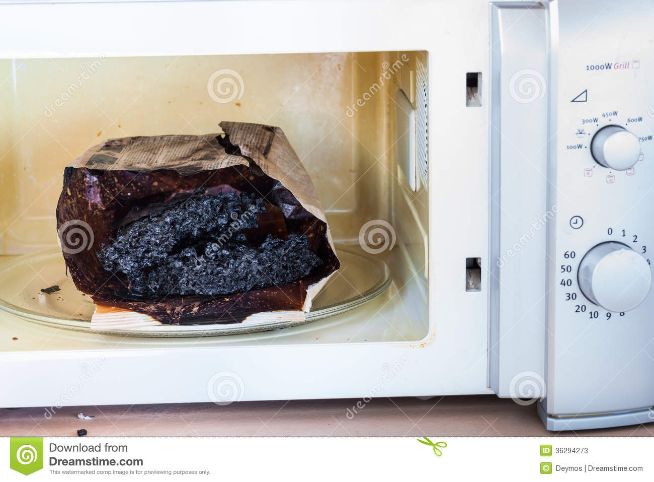     Popcorn In The Greased And Dirty Microwave Oven After The Explosion